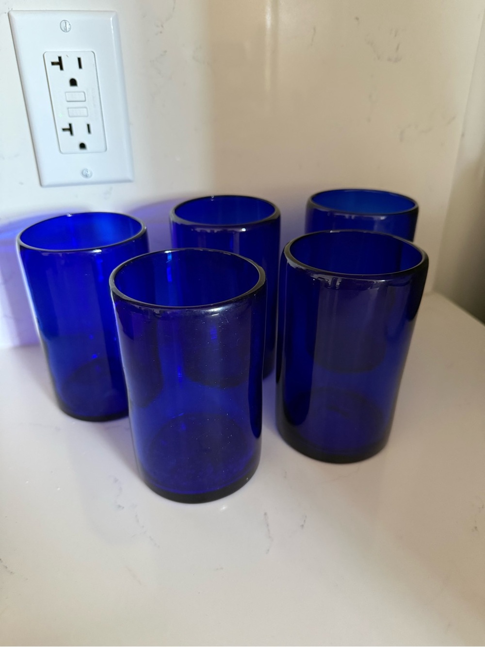 Cobalt Blue Drinking Glasses Set - Pack of 5 - Picture 3 of 5